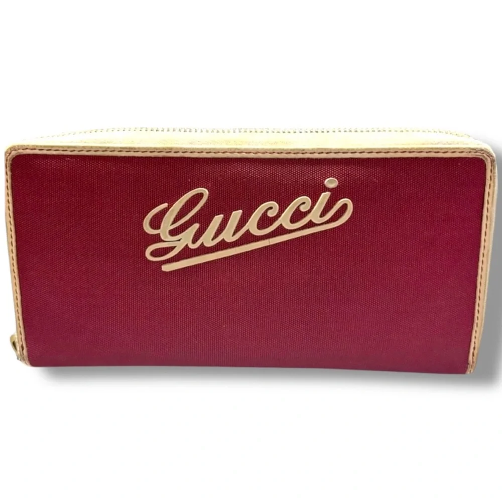 Gucci Red Wallet Vintage Zip-around Long Wallet The Boulevard Collection RARE - Picture 13 of 14